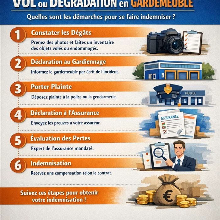 Vol ou dégradation en garde-meuble : quelles sont les démarches pour se faire indemniser ?